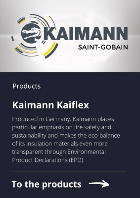 Kaimann Kaiflex. Produced in Germany. Kaimann places particular emphasis on fire safety and sustainability and makes the eco-balance of its insulation materials even more transparent through Environmental Product Declarations (EPD).